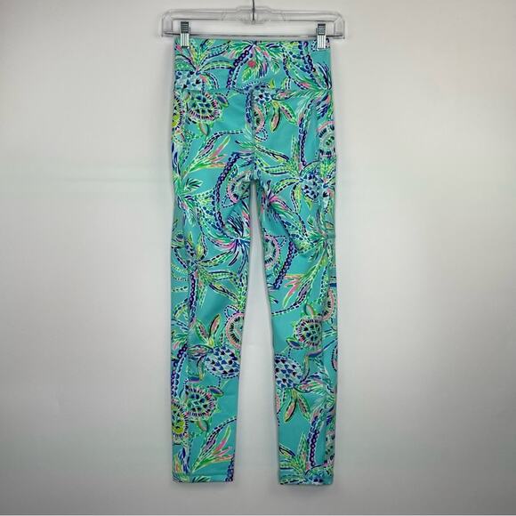 Lily Pulitzer Luxletic Weekender High Rise Midi Bermuda Blue Turtle size XS NWT - Picture 5 of 15